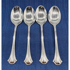 Reed and Barton Cortland Soup Spoon Glossy Stainless‎ Flatware 7 inch Lot of 4